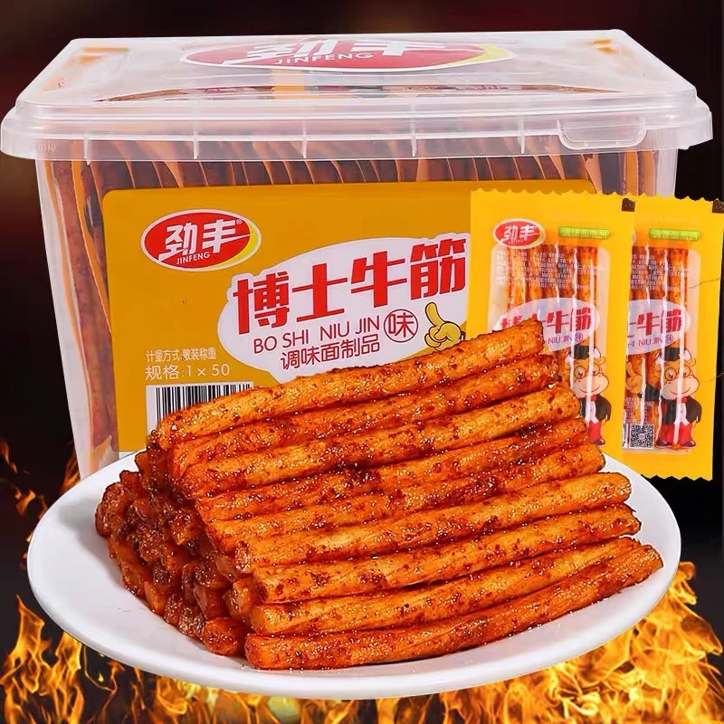 劲丰博士牛筋辣条辣片麻辣8090后儿时怀旧豆筋零食辣味调味面制品