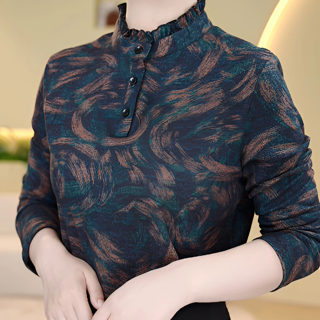 2024新款高贵优雅感绒感气质花色小衫ZF-8640