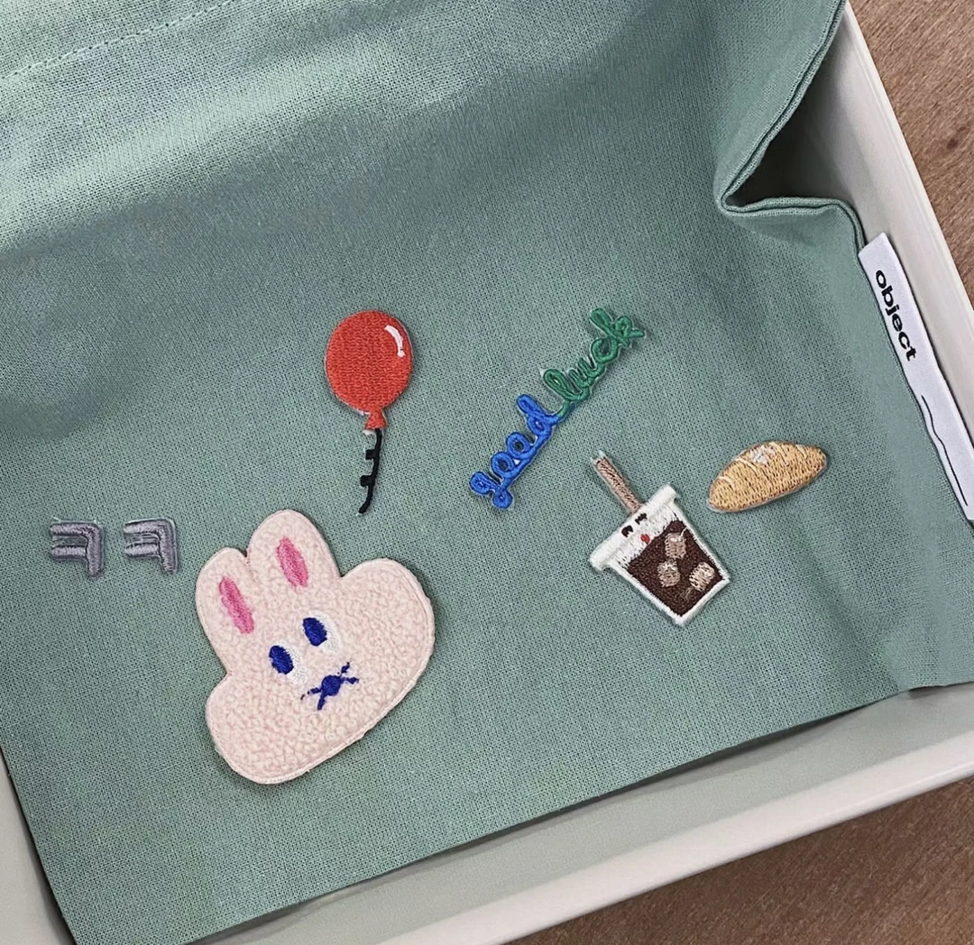 【连麦自选布贴】帆布袋-韩国同款刺绣布贴文创DIY自带胶衣服补洞