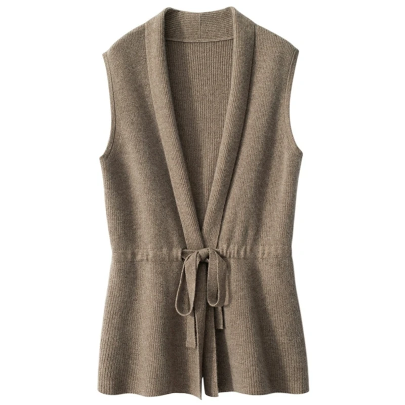 一线品牌清仓捡漏外贸秋冬纯色背心中长款马甲开衫针织衫坎肩无袖