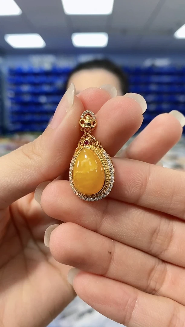 【闪购商品】蜜蜡吊坠(不含链)银S925镶嵌DZ5216