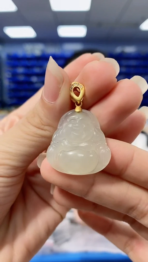 【闪购商品】和田玉吊坠(不含链)银S925镶嵌DZ2334