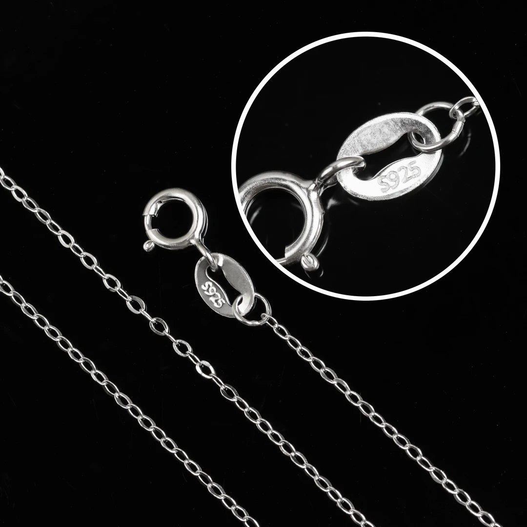 925银银制品 S925银素银链子 45cm