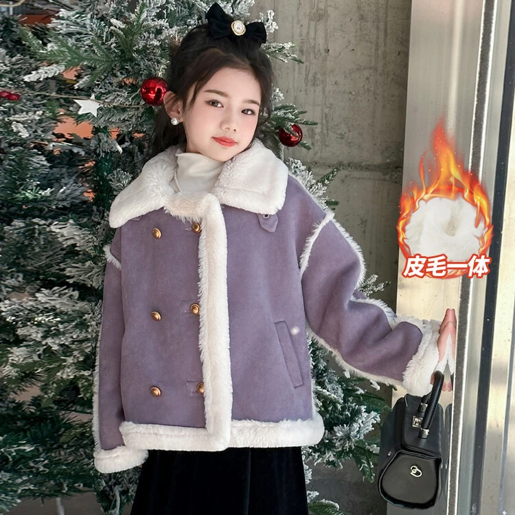 普通外套韩版冬季纯色女童中大童