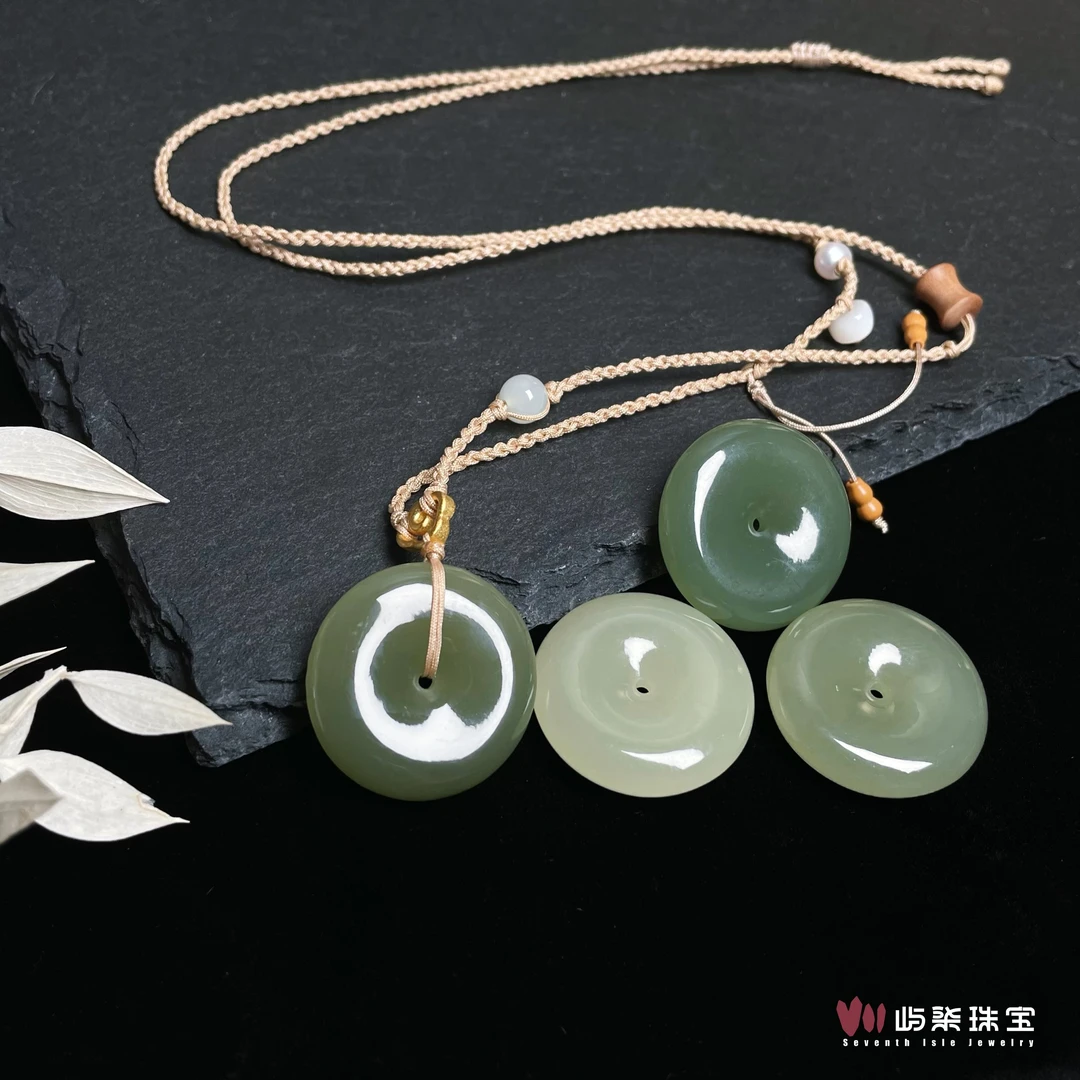 【要努力】A1092 和田玉银S925镶嵌 庭言 甜甜圈棕简颈饰多样性发一