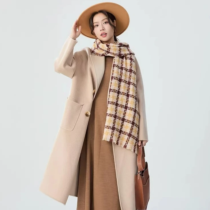 AMASS/阿玛施秋冬新款复古英伦风柔软格纹围巾5800039