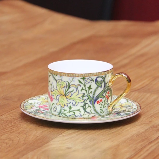 K36四季海棠花WAIKIWOOD欧式家用轻奢骨瓷咖啡杯4164