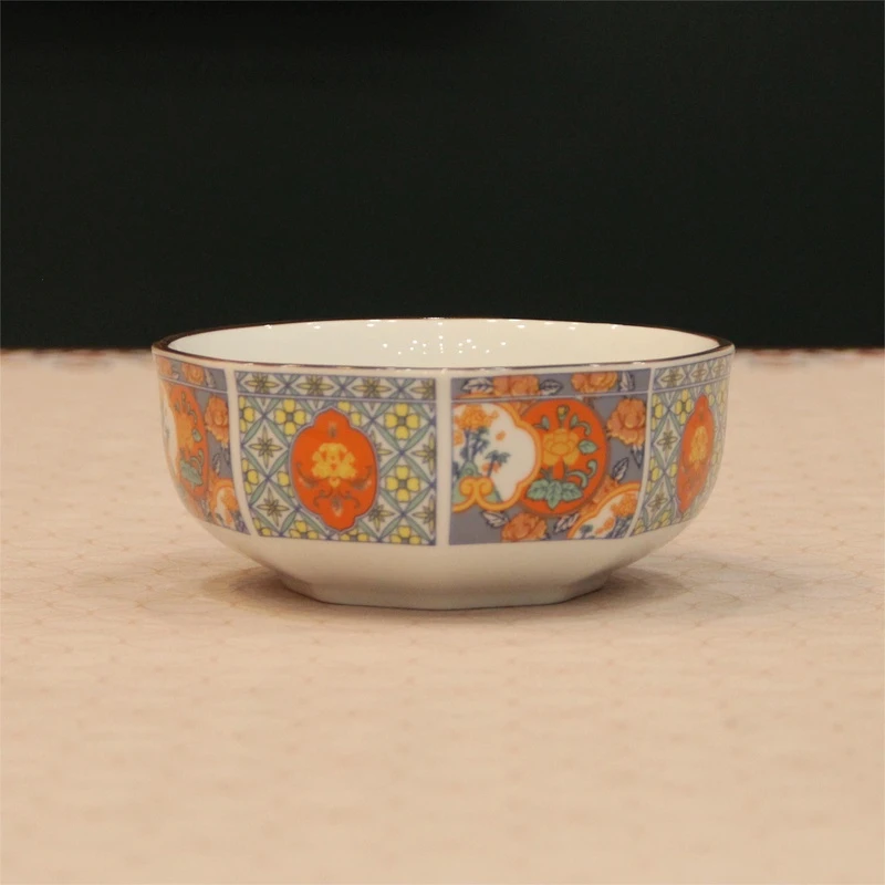 【闪购商品】F218古伊万理梅兰竹菊复古家用缠枝15cm陶瓷大碗3781