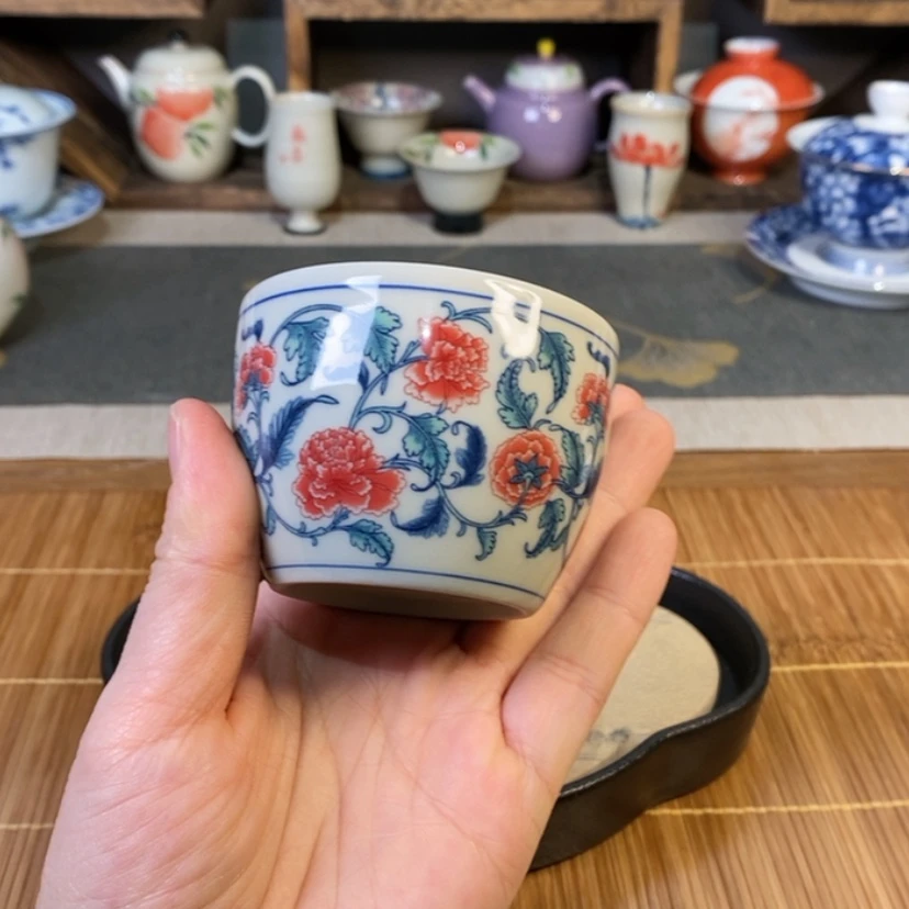 【闪购商品】瓷杯四季花开主人杯