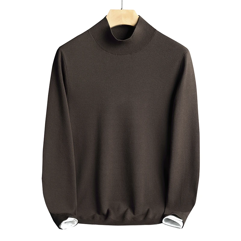 【Mark轻奢】2024秋冬保暖时尚纯色百搭可机洗男士高领针织短袖4997