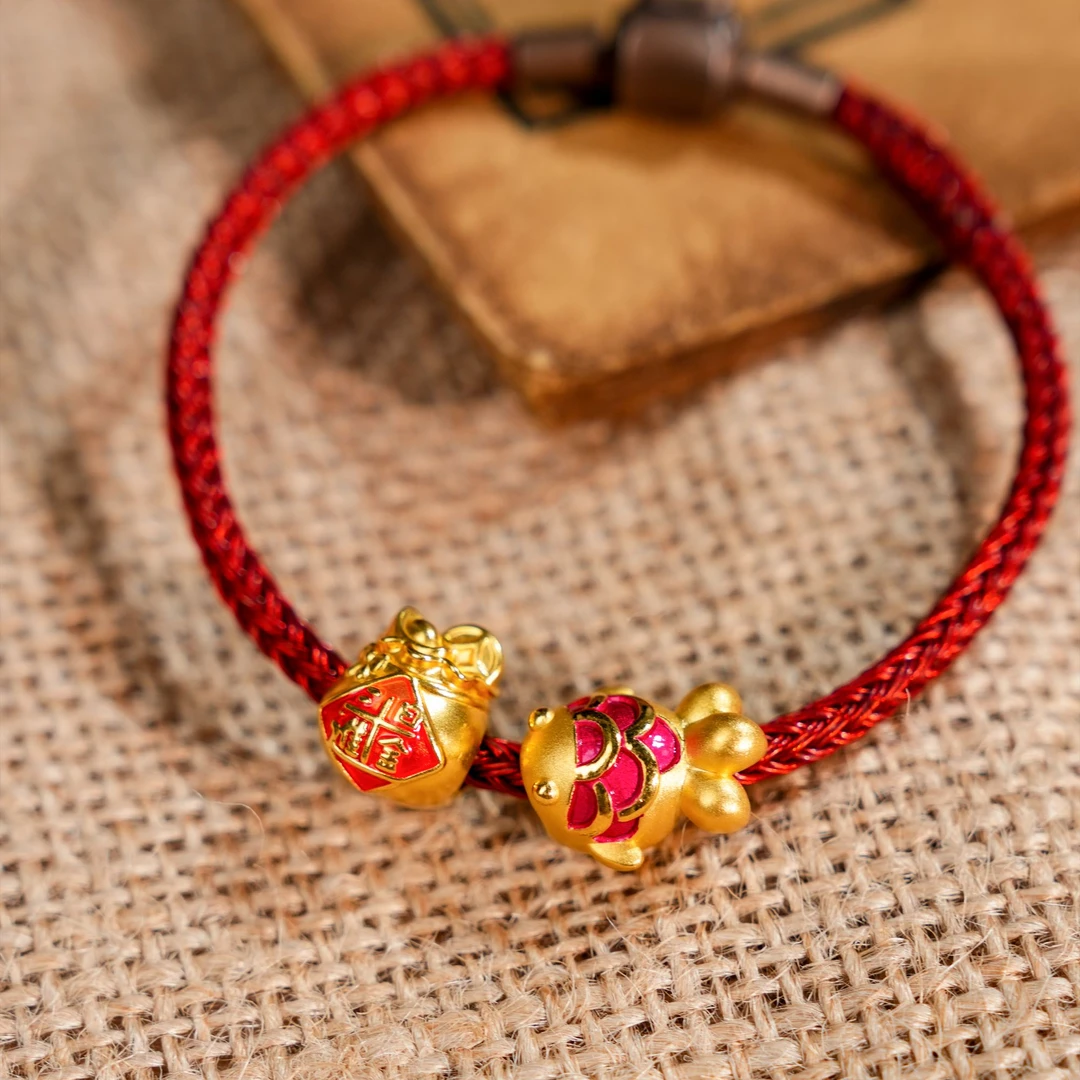 周生生Charme宝贝 好运常在财运自来组合转运珠黄金