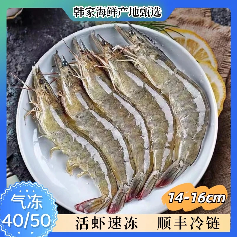 19海虾新鲜4050海洋大虾青虾盐冻鲜虾冷冻虾子对虾连云港发货海鲜