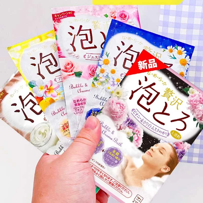 COW牛乳石碱泡泡浴泡泡浓密玫瑰浴盐滋润粉30g