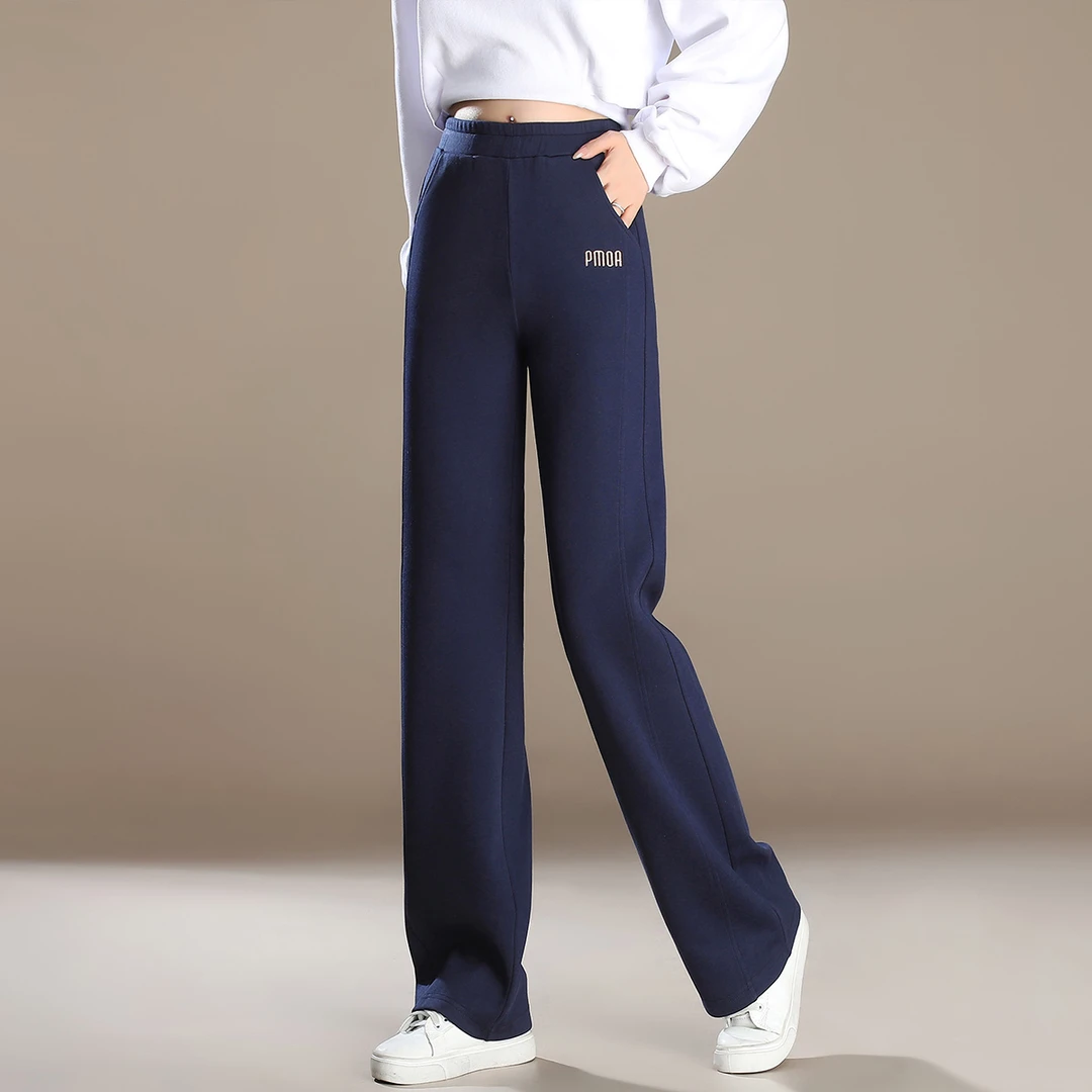 2025秋季薄款休闲裤洋气宽松裤子显瘦百搭直筒裤遮肉时尚长裤女装