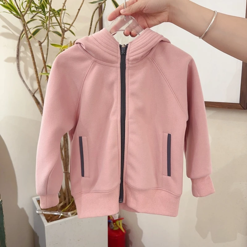 女童秋季连帽竖条纹拉链款长袖外套1112825