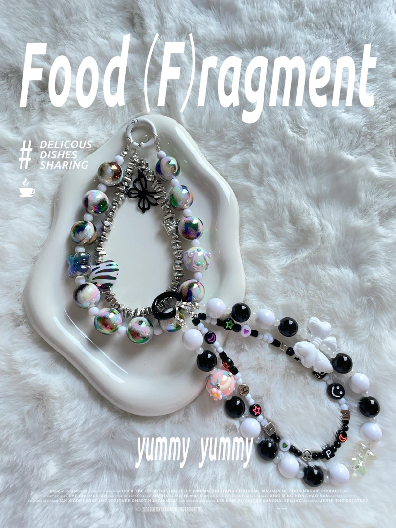 黑白格系列弹簧扣手机壳手机链 包挂 钥匙扣 挂饰挂件