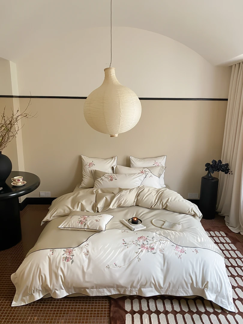 【点春枝】长绒棉 匹马棉刺绣设计师款柔软亲肤高档绣花全棉四件套