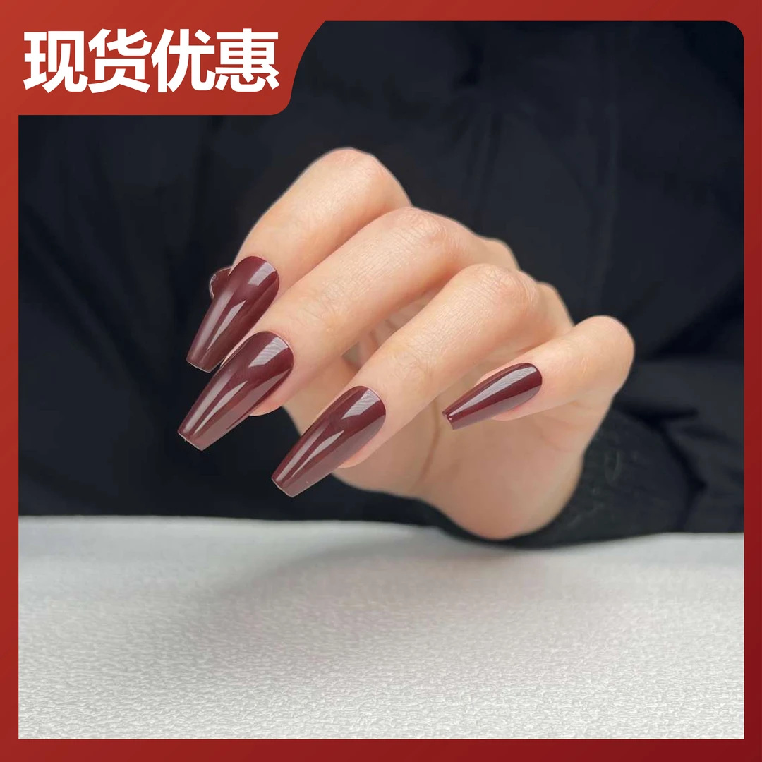 本宫指义【复古玫瑰S】高级感美甲纯手工穿戴甲片新年过年红色秋冬