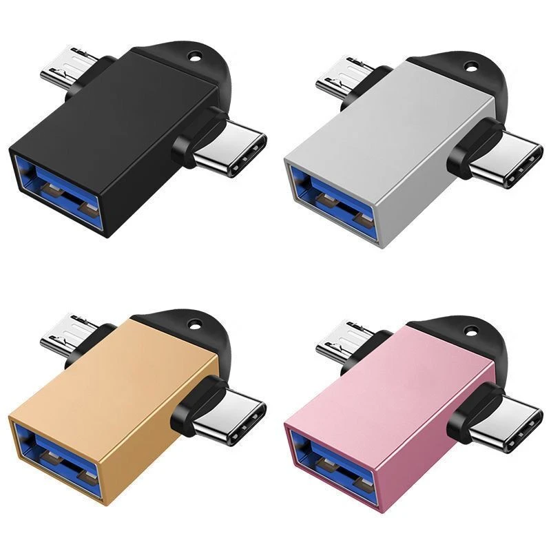 雨硕安卓otg转接头usb3.0转Type-c手机连接U盘转换器转接线分线器