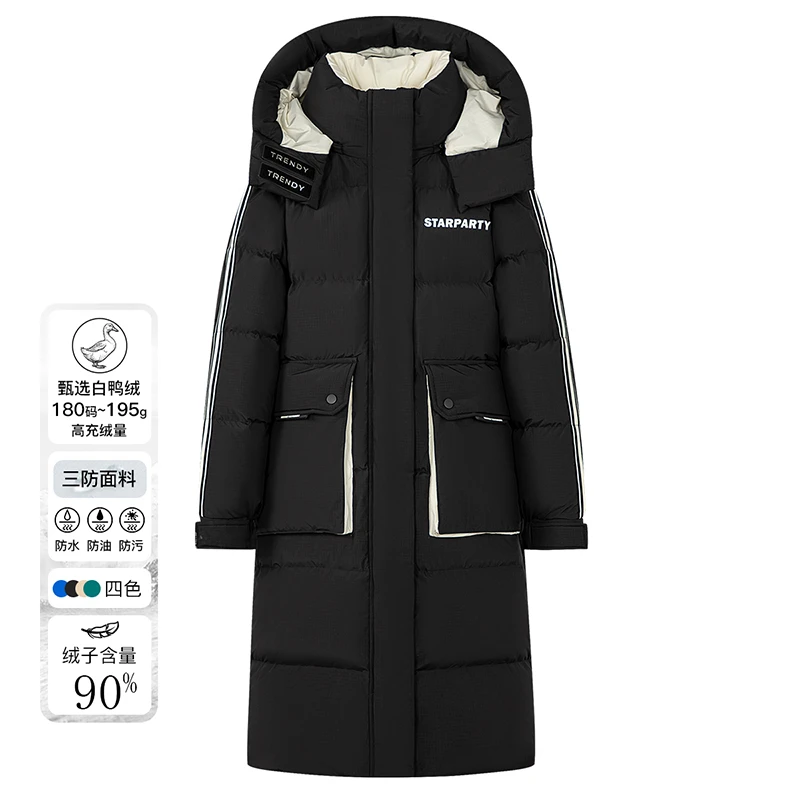 【娜娜专享】羽绒服女款连帽长款过膝韩版外套3666A00601