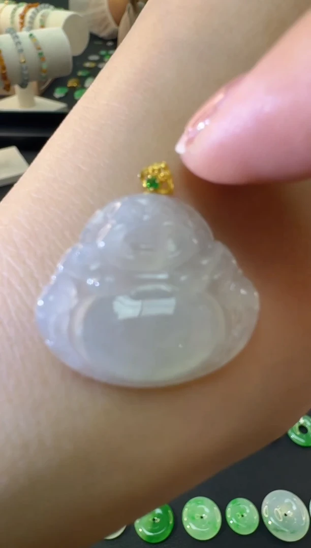 【闪购商品】翡翠颈饰18K金镶嵌佛公