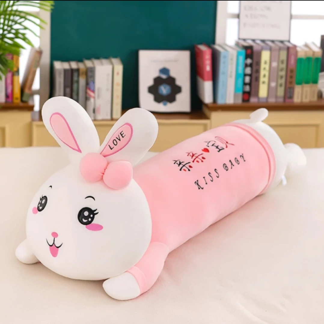 1.2米可爱娃娃粉色趴兔软体长条睡觉抱枕儿童玩偶生日礼物羽绒棉