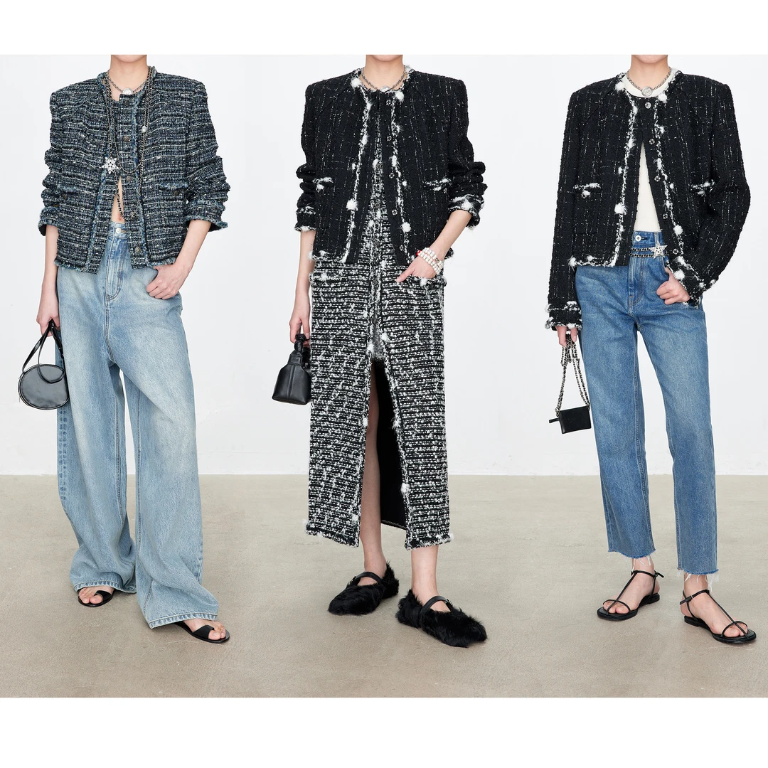 CHICJOC专柜同款 森林岛屿法国ACT3高定外套香风六分裤套装