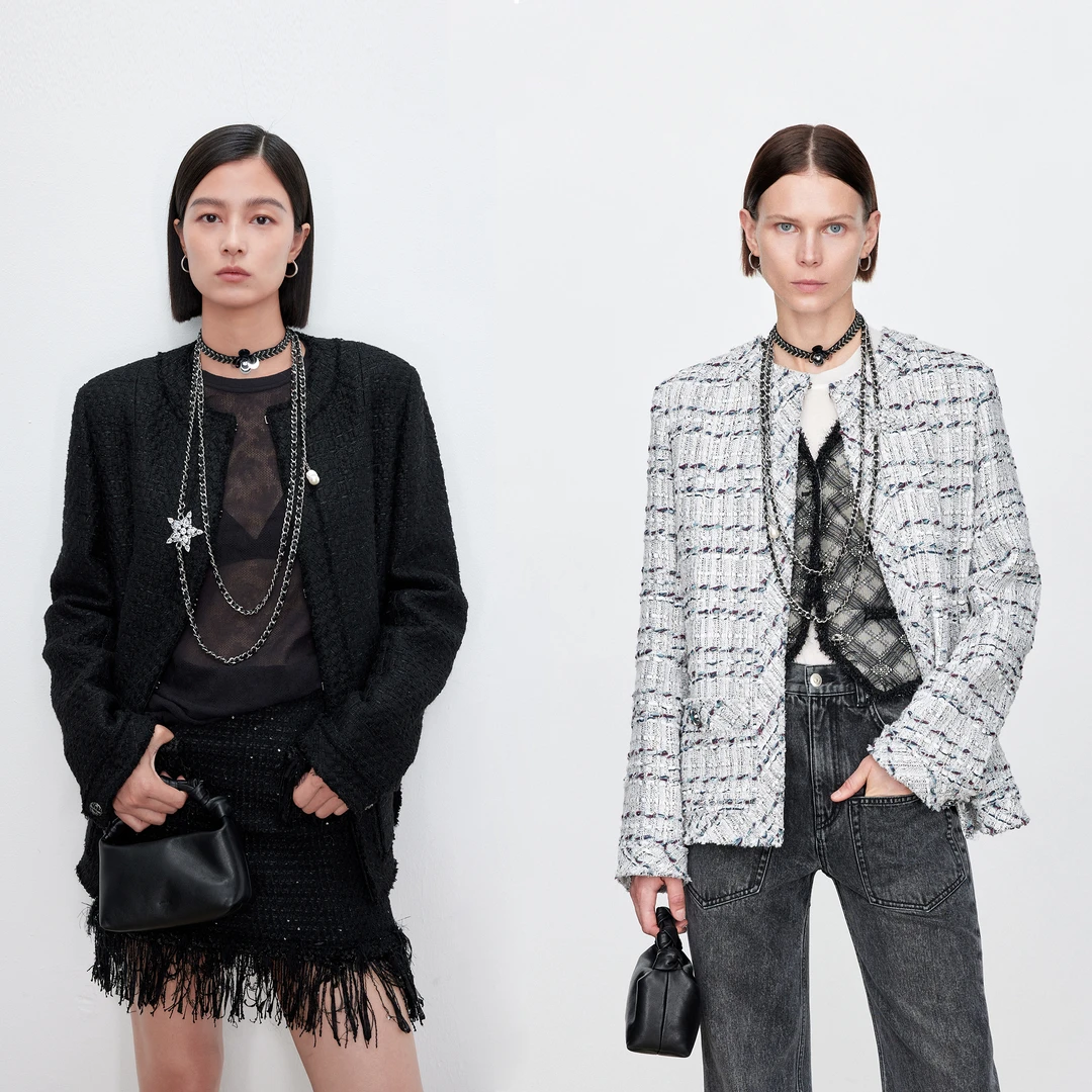 CHICJOC专柜同款 薄雾星落 Lesage刺绣坊/ACT3手工坊圆领小香外套