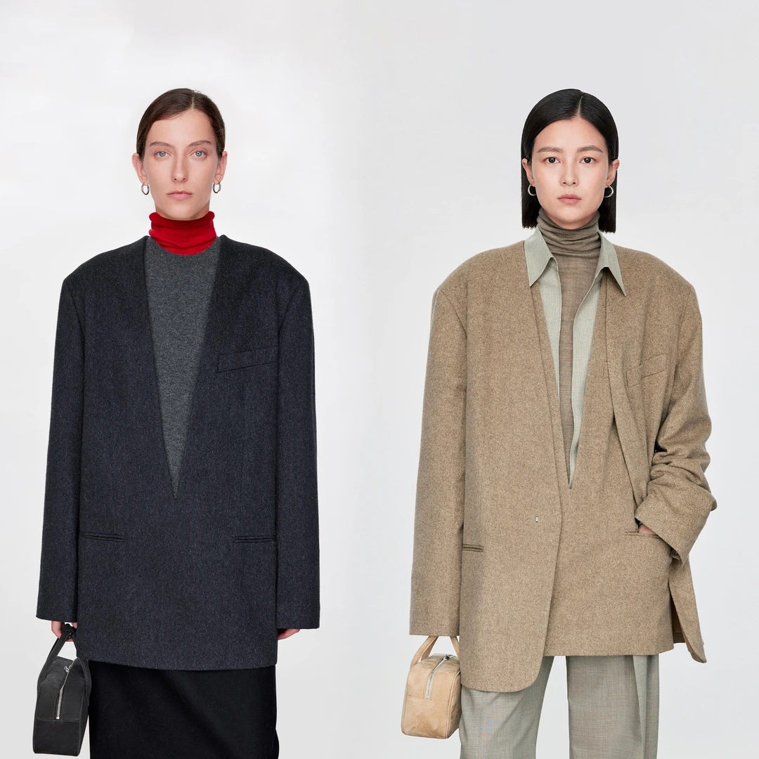 【商场同款新品】JOC专柜意大利软糯兔绒羊毛 CleanFit风深V套头/无