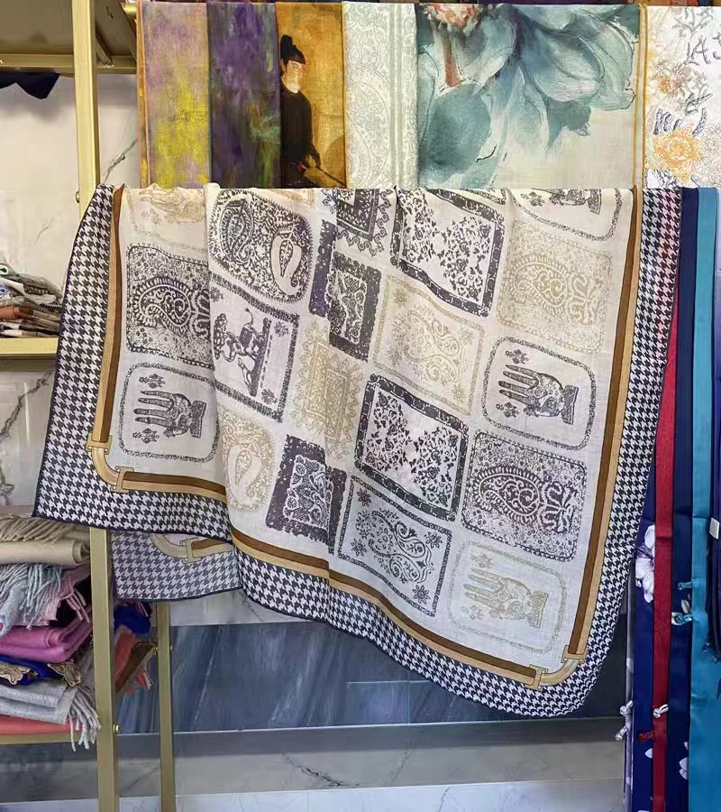 【SR14】98cm方巾水溶羊毛保暖围巾冬季防风护颈披肩轻奢百搭丝巾