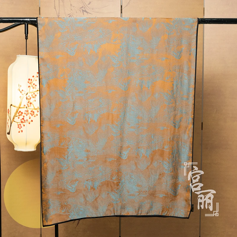 【云水涧】宫丽68X180cm云锦国风中国风暗提花方巾双面中式
