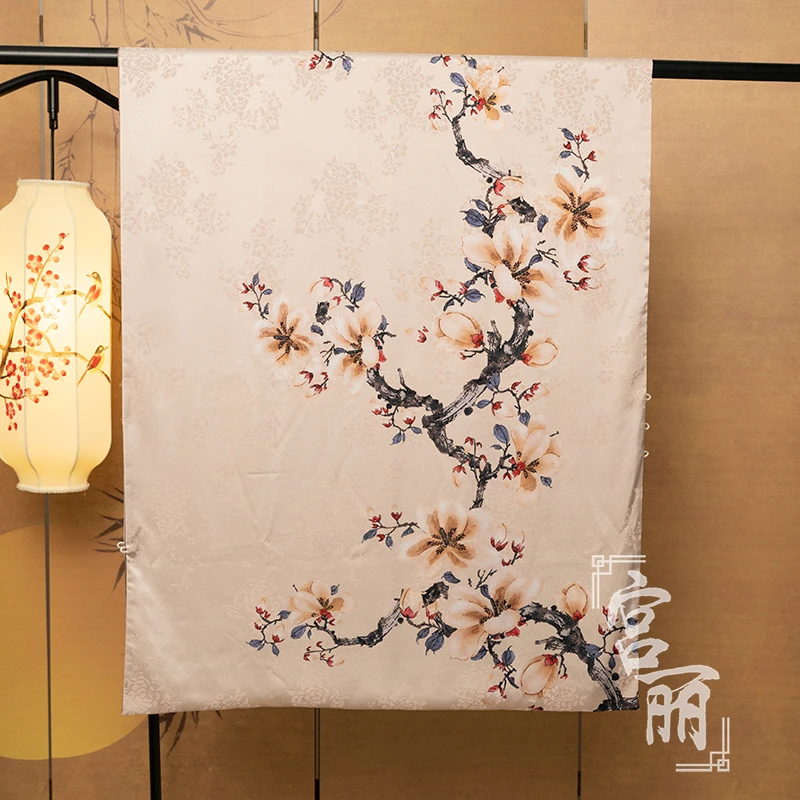 【如花似玉】宫丽68x180cm花椤双层盘扣中国风暗提花长巾高端