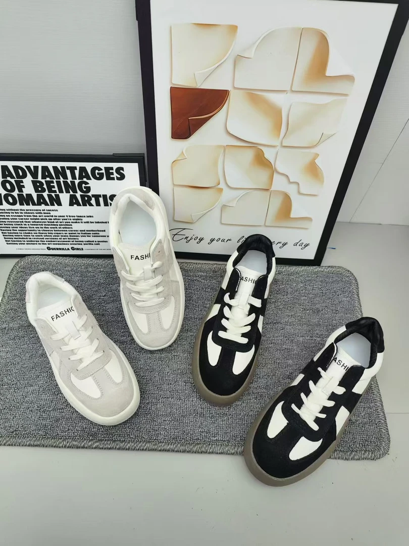 复古德训鞋女新款春夏厚底阿甘鞋百搭小白鞋运动休闲板鞋 6003