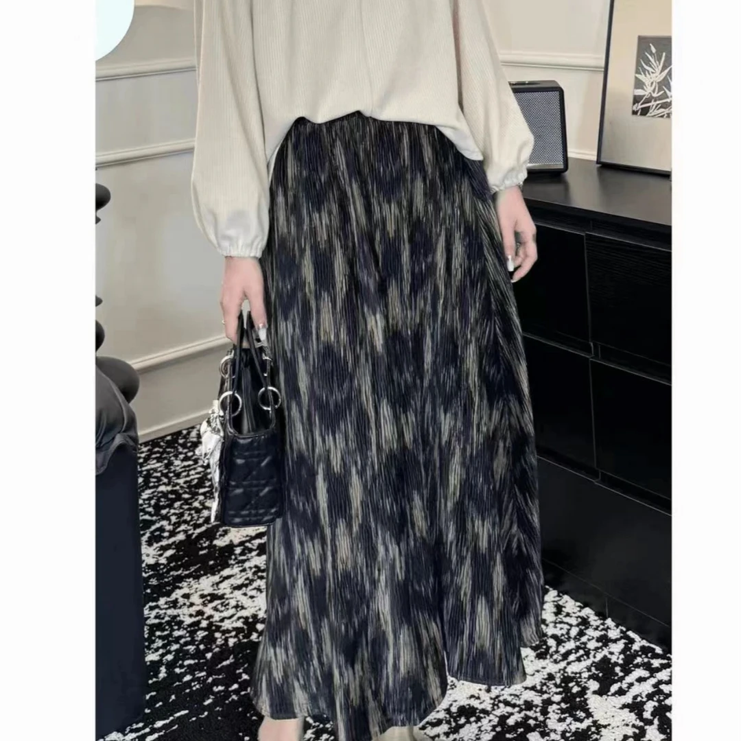 秋季新款半身裙绒料高级显瘦百搭设计感