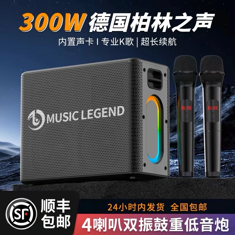 柏林之声蓝牙音箱高音质大功率300W家庭户外K歌直播广场舞音响