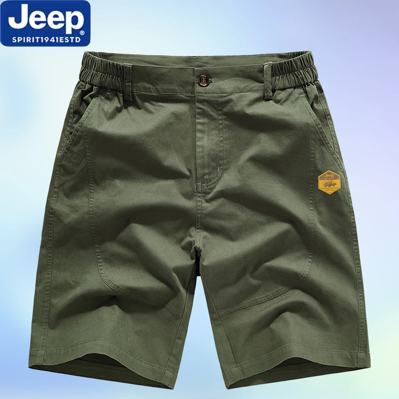 JEEPSPIRIT/吉普酷牛仔裤男春夏棉六分裤工装休闲裤百搭男士简约