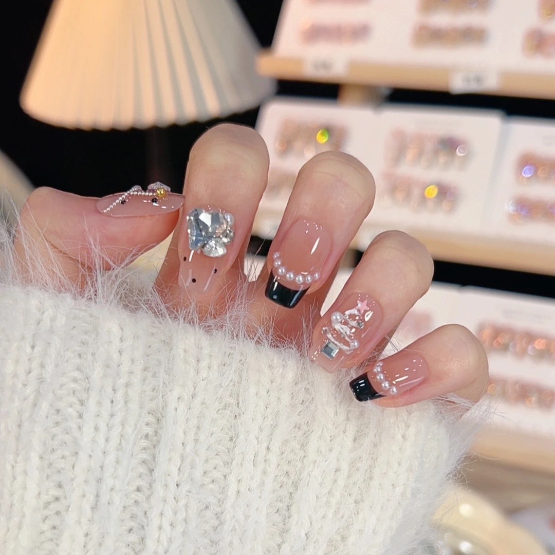 【圣诞】手工穿戴甲气质款光疗美甲XX