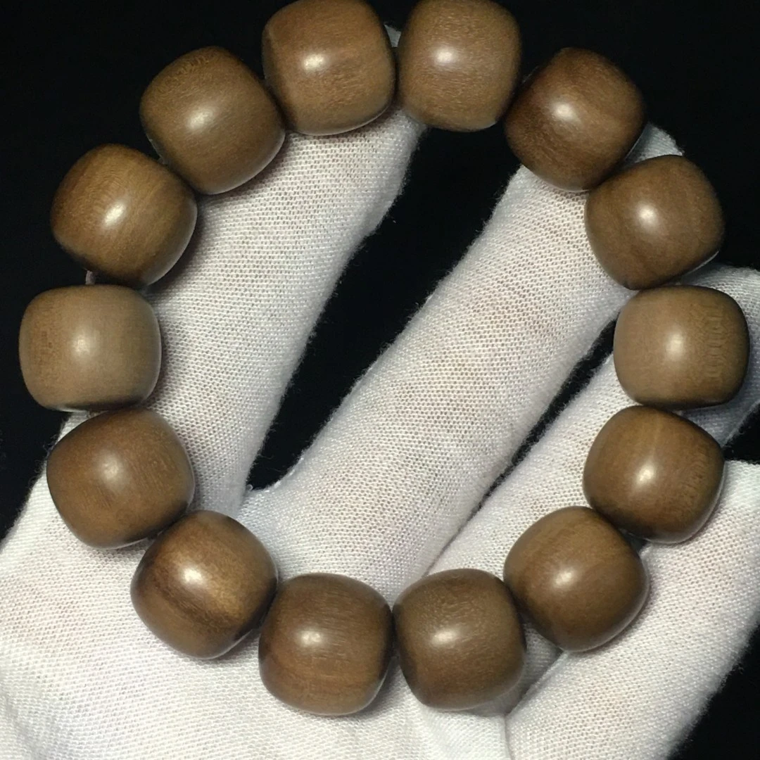 印度迈索尔老山檀香黑肉手串1.5*1.6*15颗佛珠手链