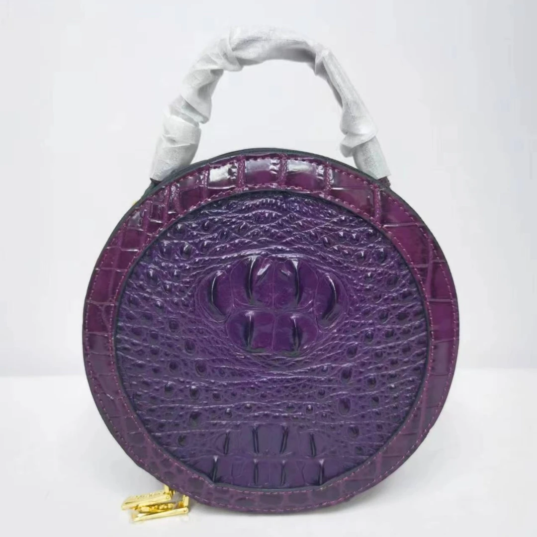 时尚个性款鳄鱼头骨圆饼包