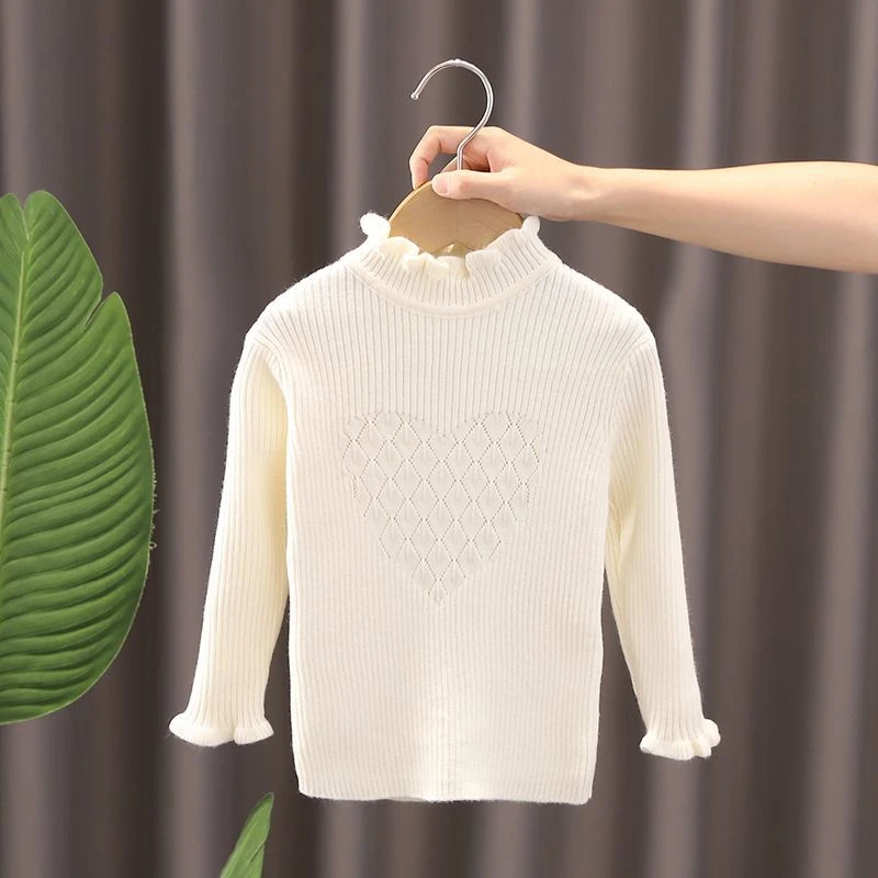 小童打底衫宝宝白色半高领毛衣童装儿童黑色洋气针织衫上衣秋冬潮