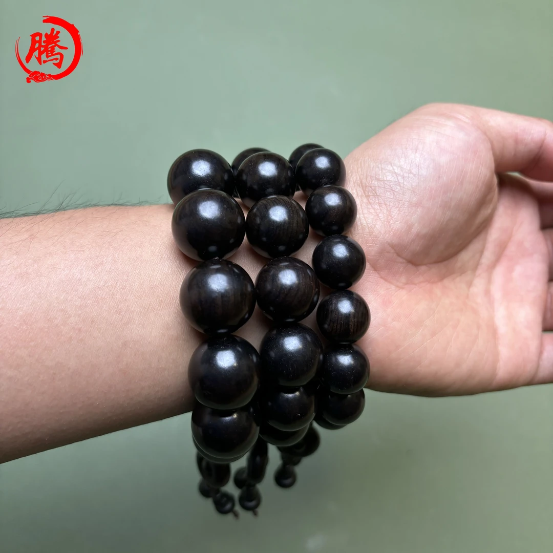 精品千年乌木紫光檀珠串手工串珠手感温润男女佩戴把玩盘完高油密