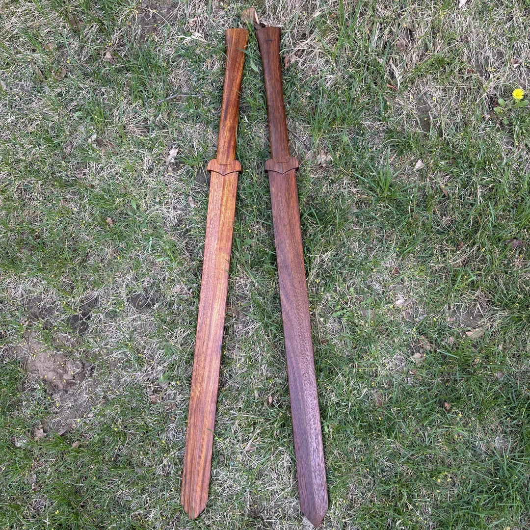 腾飞木艺-汉剑双手剑霸气整木一体汉剑太极棍总长95刃长67重700克