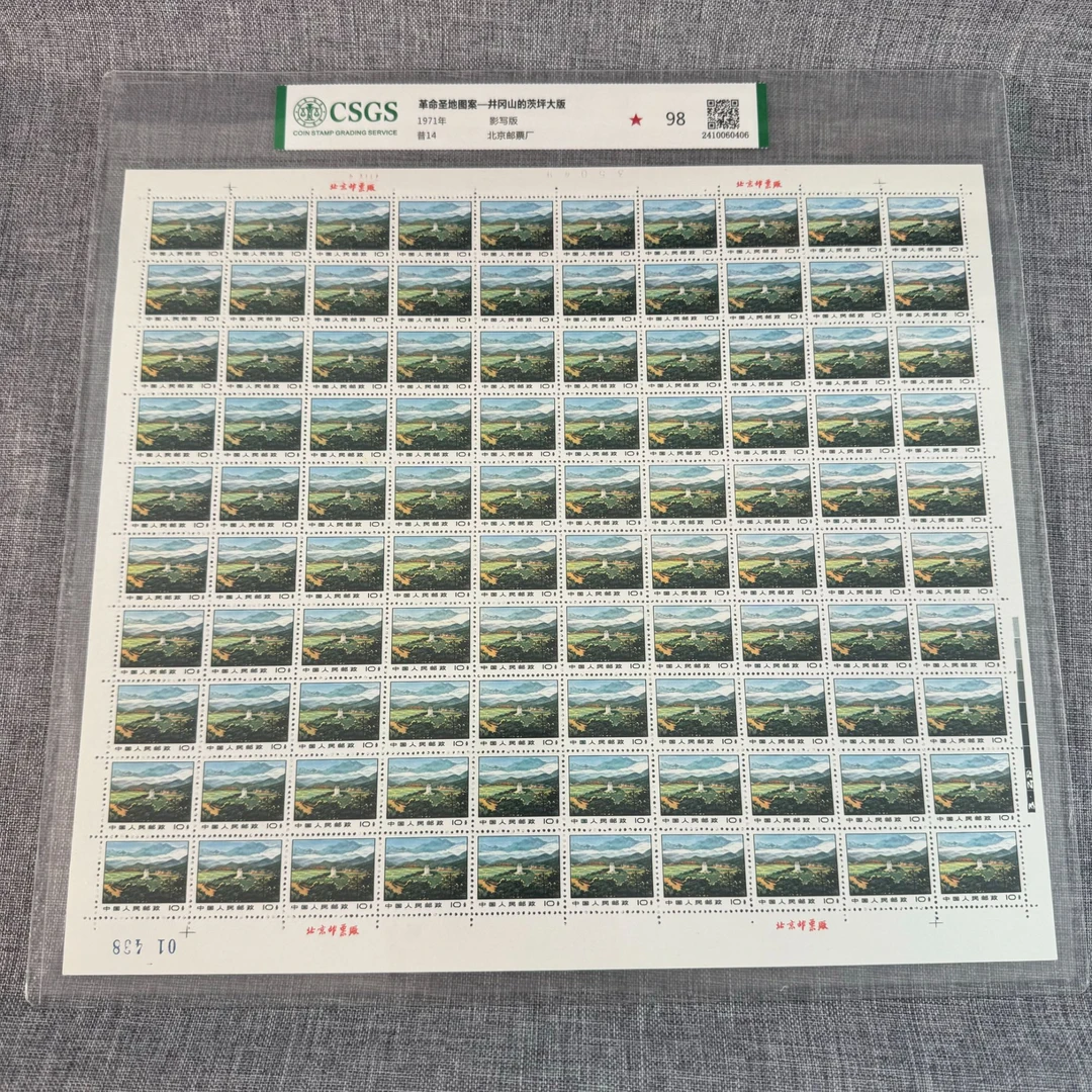 普14 井冈山的茨坪大版 封装评级 邮票