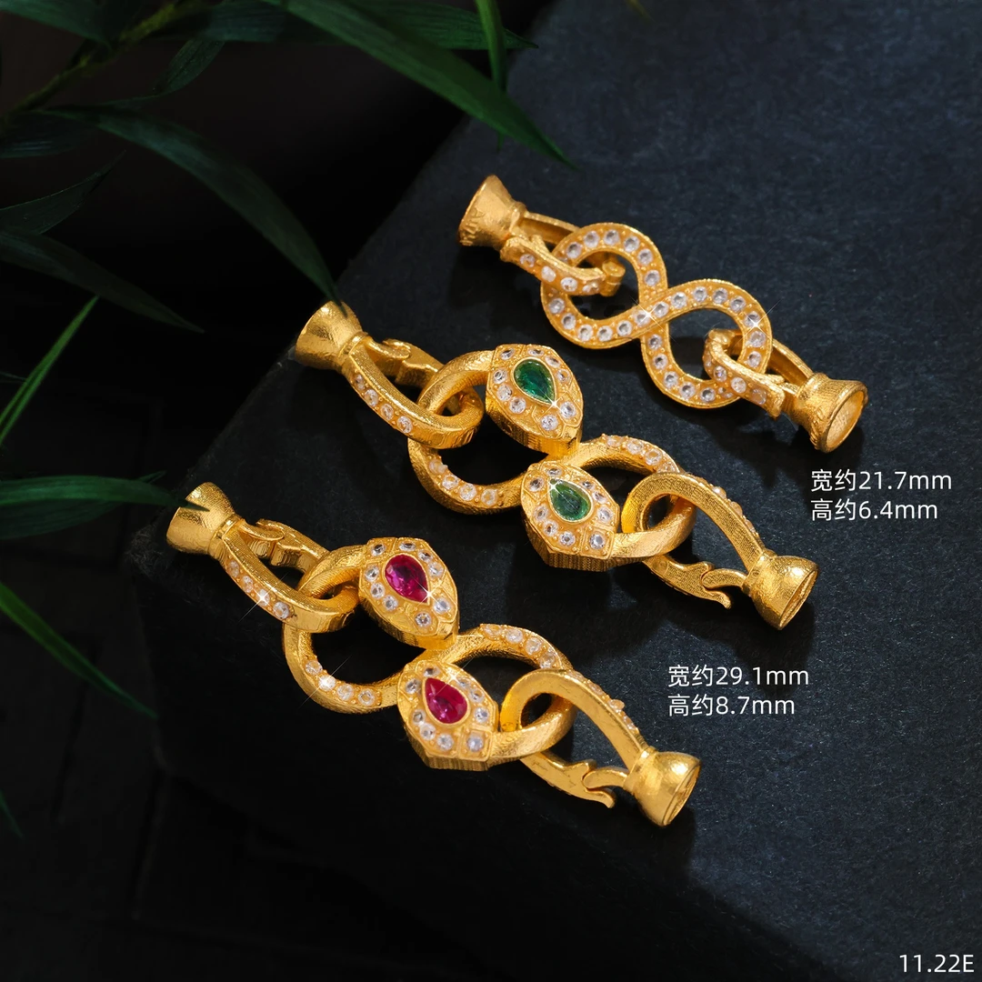 【金豆原创】18K金豪镶拳头扣8字扣蛇形卡扣万能扣手链项链链接扣