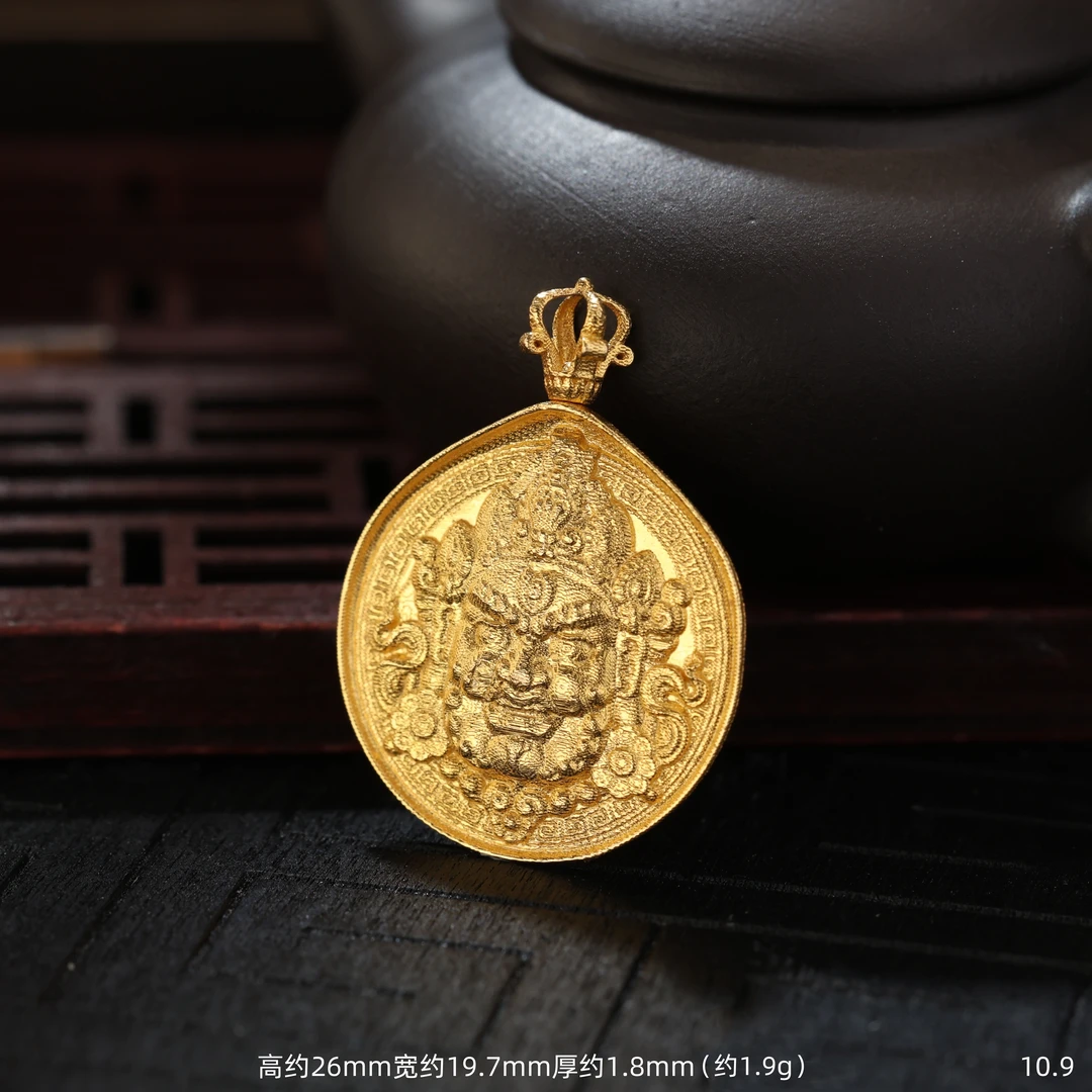 18K金红宝黄财神杵杵吊坠时尚经典百搭C