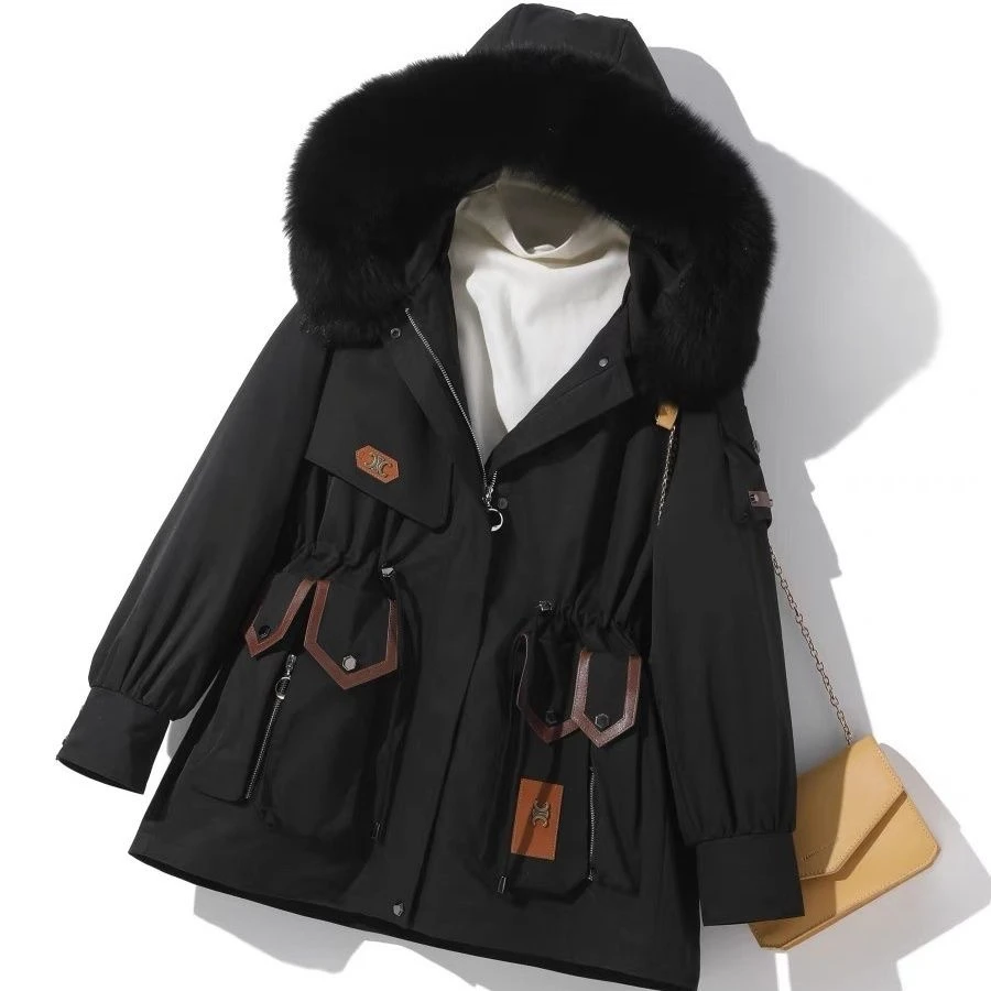 89-189品牌折扣女装链接短款时尚女士宽松中长款加绒加厚