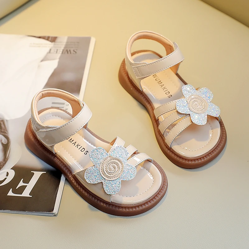 女童凉鞋2024新款夏季软底真皮宝宝小公主露脚趾儿童鞋222662