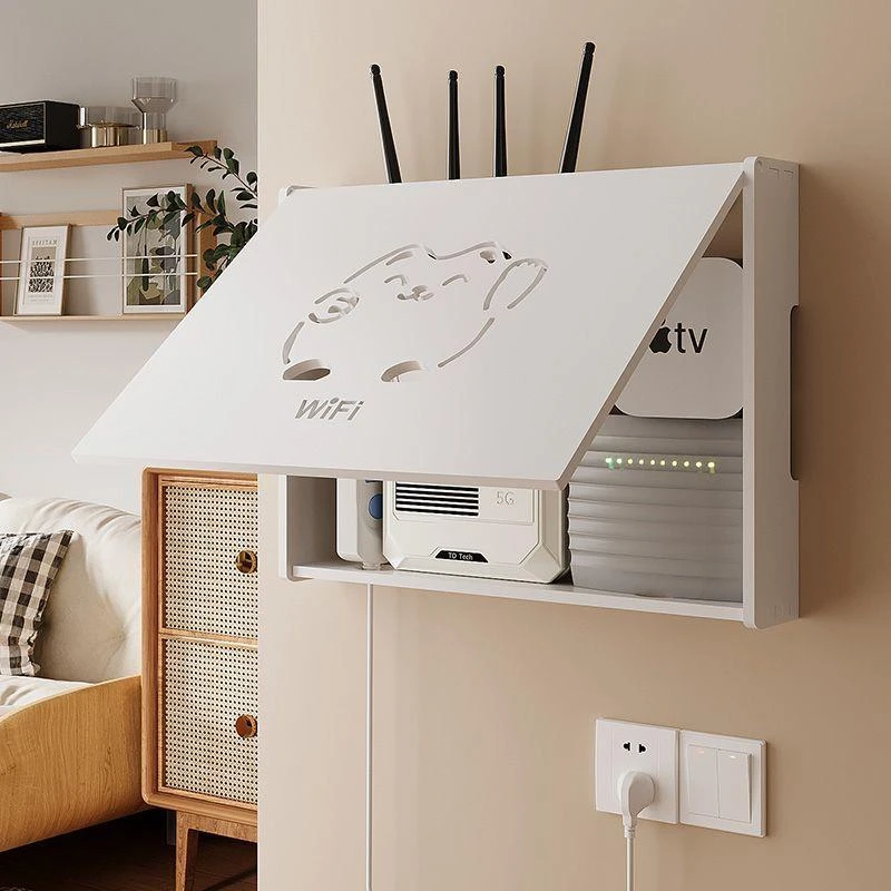 多媒体遮挡箱客厅无线路由器电表箱收纳盒壁挂免打孔集线盒Z724