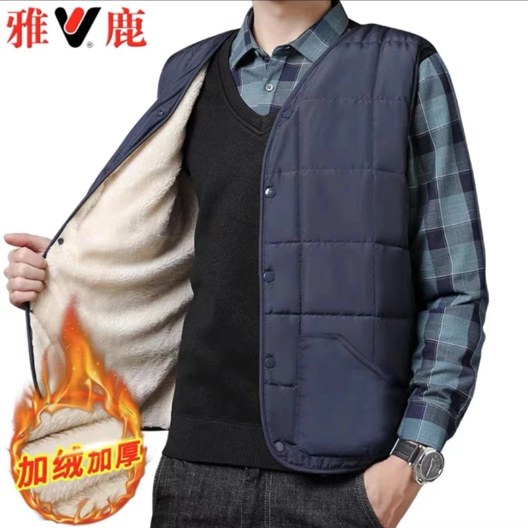 加绒加厚男款羊羔绒马甲KB-64