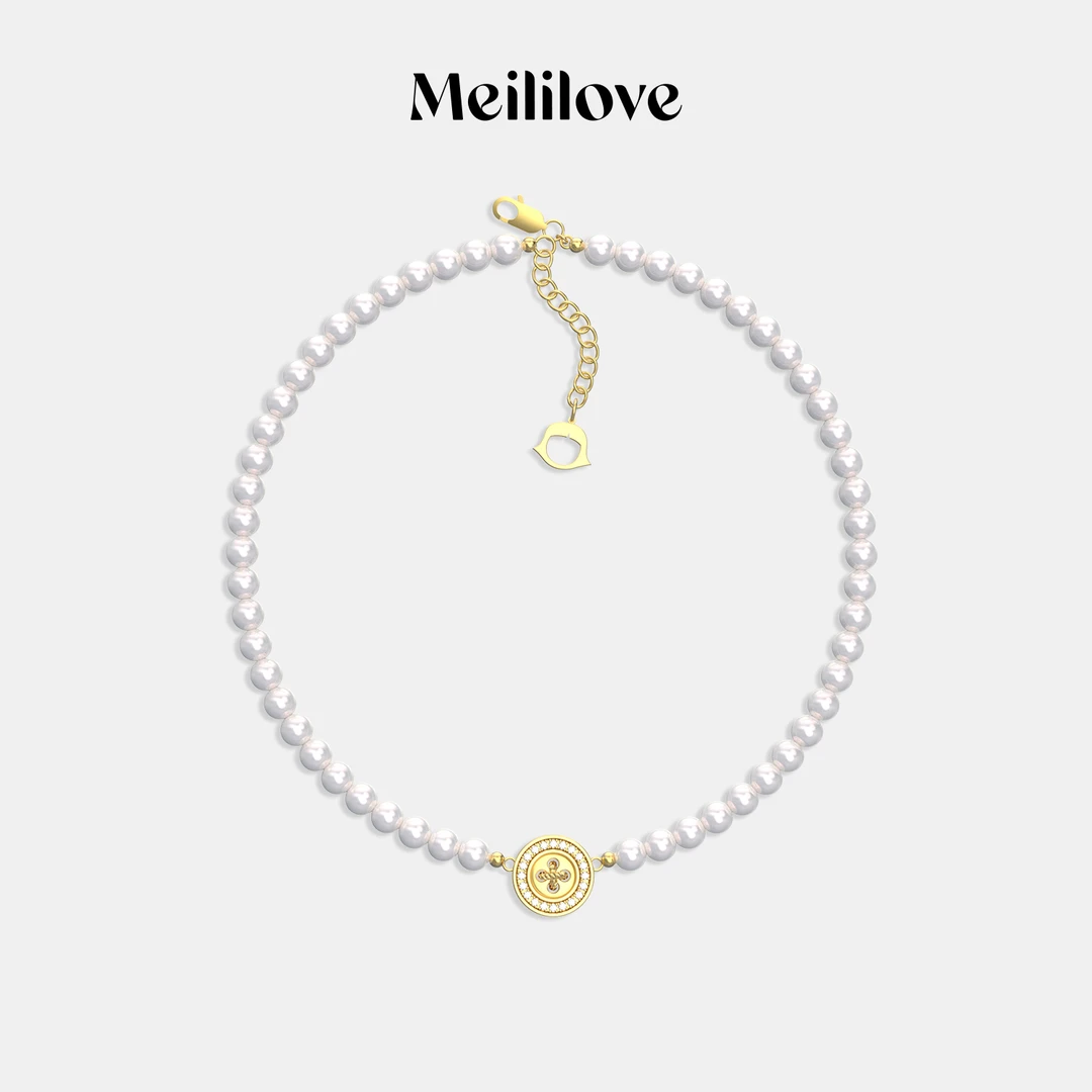 meililove/莓拉 合金项链 「星语纽扣」-颈链NK28